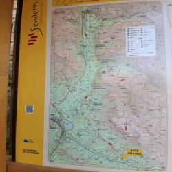 Mapa de Yebra de Basa con la ruta de peregrinación al monte Oturia